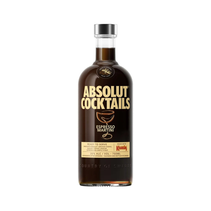 Absolut Cocktails - Espresso Martini Ready to Serve Cocktail Made With Kahlua