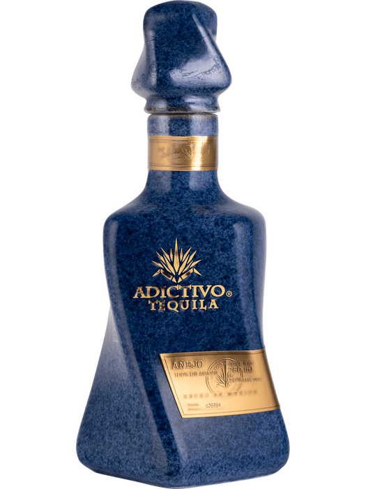 Adictivo Anejo Tequila Blue Bottle