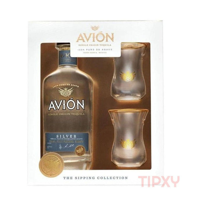 Avion - Silver Tequila Sipping Collection with 2 Glasses Gift Pack