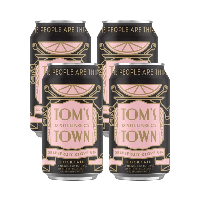 Tom's Town - Grapefruit Clove Gin Ready to Drink Cocktail (4 Pack) - TIPXY