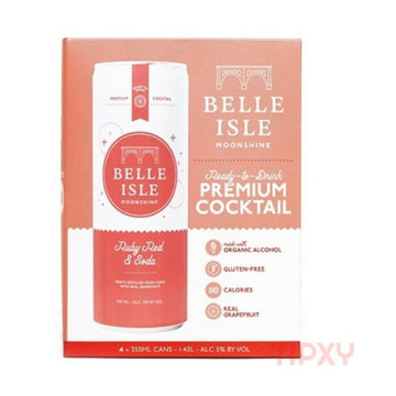 Belle Isle Moonshine - Ruby Red & Soda Ready to Serve Cocktail (4 pack)