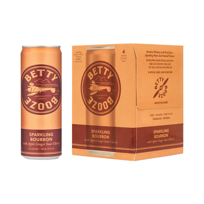 Betty Booze - Bourbon Apple Ginger Sour Cherry Ready to Serve Cocktail (4 Pack)