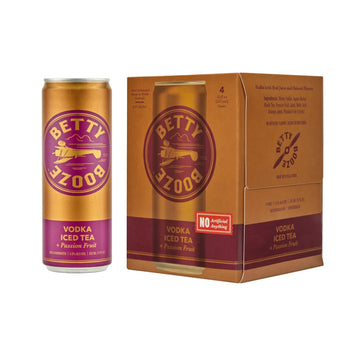 Betty Booze - Vodka Iced + Passion Fruit Tea Ready to Drink Cocktail (4 Pack)