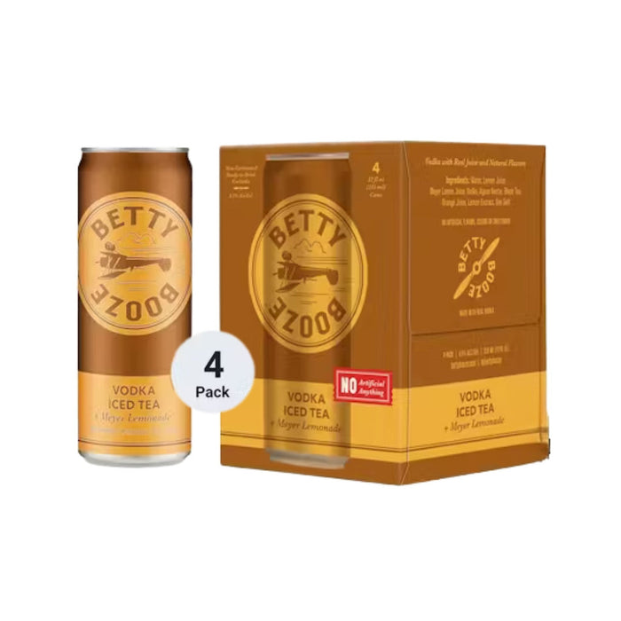 Betty Booze - Vodka Iced Tea + Meyer Lemonade Ready to Drink Cocktail (4 Pack)