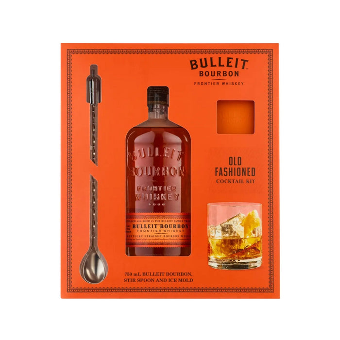 Bulleit - Bourbon Whiskey with Ice Mold & Cocktail Spoon Gift Set