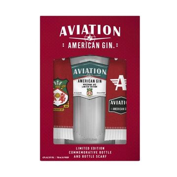 Aviation Gin - Wrexham AFC Commemorative Bottle & Scarf Gift Set - TIPXY
