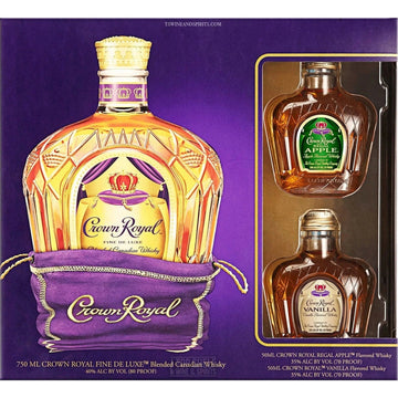 Crown Royal - Canadian Deluxe Gift Set with 2 50ml Bottle (Apple & Vanilla)