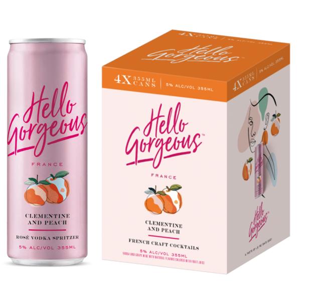 Hello Gorgeous Clemente and Peach French Craft Cocktails (4 Pack) - TIPXY