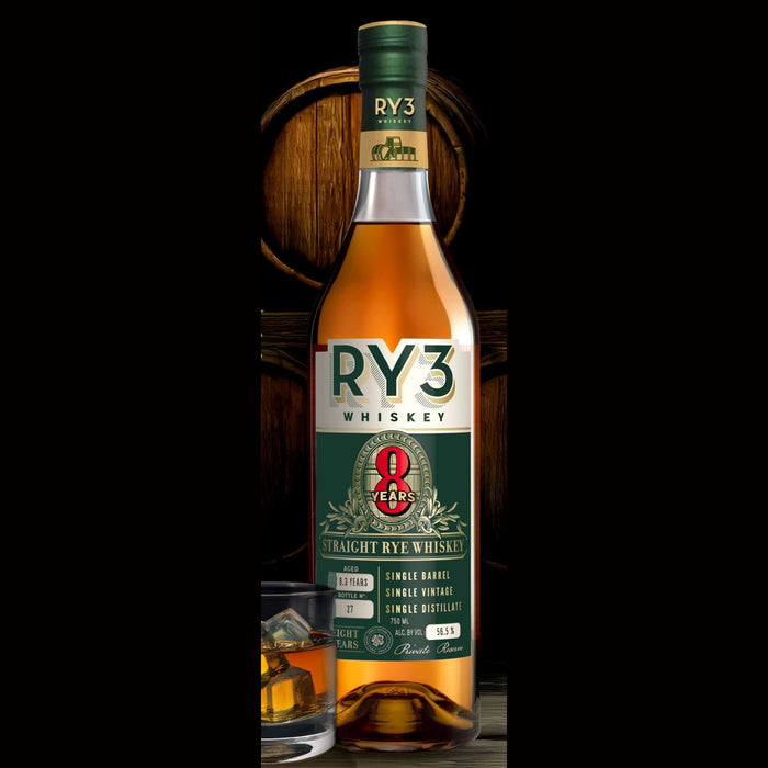 RY3 - Whiskey 8 years straight Rye Whiskey - TIPXY
