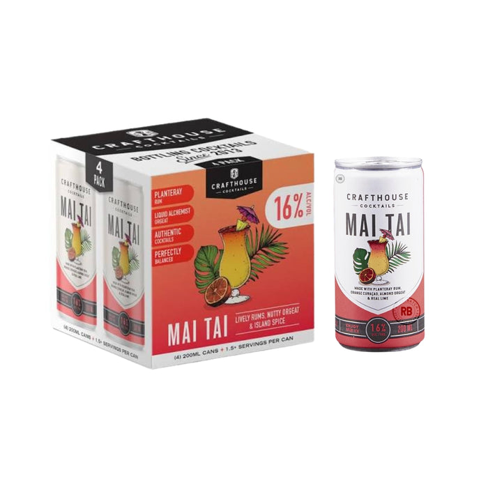 Crafthouse Cocktails - MaiTai Ready to Drink Cocktail (4 Pack)