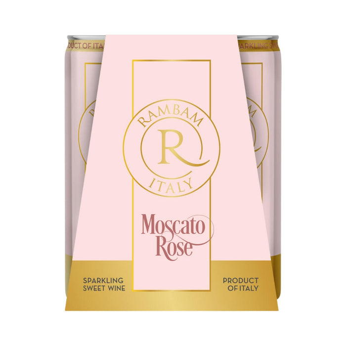 Rambam - Moscato Rose Sweet Red Wine (4 Pack Cans)