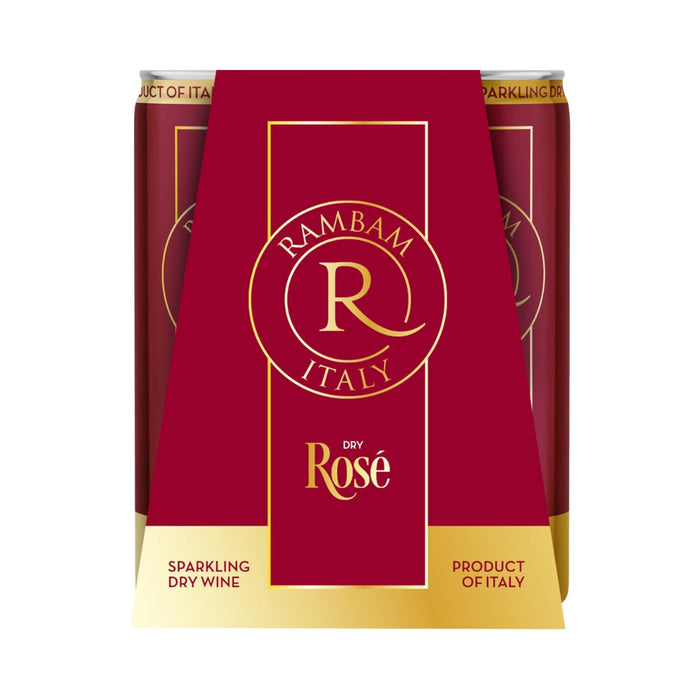Rambam - Rose Brut Sparkling Dry Red Wine (4 Pack Cans)