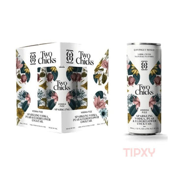 Two Chicks - Sparkling Vodka Elderflower & Pear Cocktail Ready to Drink Cocktail (4 Pack)
