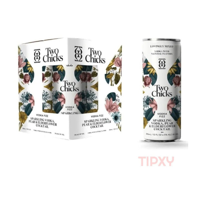 Two Chicks - Sparkling Vodka Elderflower & Pear Cocktail Ready to Drink Cocktail (4 Pack)